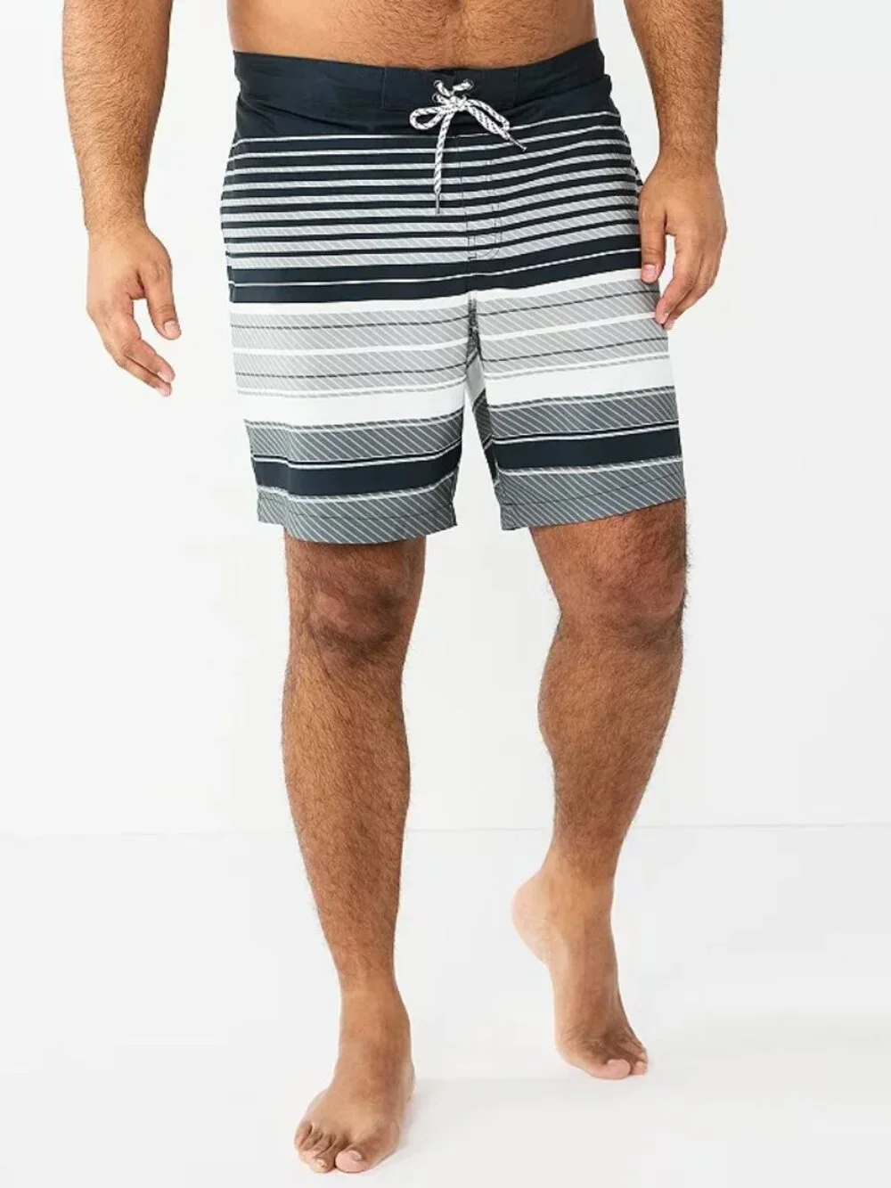 Men's Sonoma Goods For Life Big & Tall Board Shorts - Black Striped - 2XB - NWT